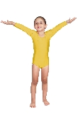 BODY DANZA LYCRA MANICA LUNGA GIALLO BABY